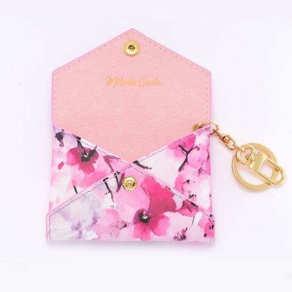 DUYP PRINTED COWHIDE SAKURA COLLECTION - Mini envelope - Card holder bag charm - Picture 1 of 7